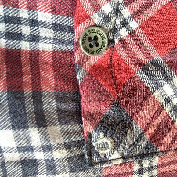 True Religion plaid western style  button down - Picture 3 of 10